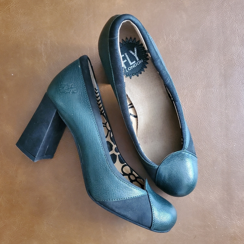 London Fly Forest Green Heels